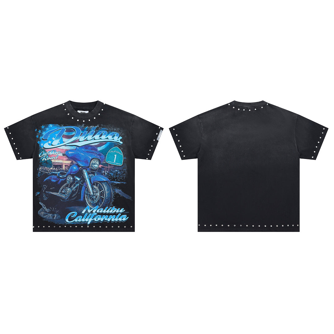 DUAA On the Road Oversized Graphic Tee — Malibu California Black