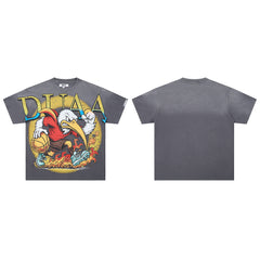 DUAA Baller Eagle Oversized Graphic Tee — Grey