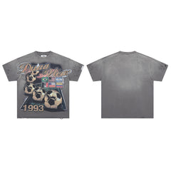 DUAA Wear World Cup 1993 Oversized Graphic Tee — Washed Grey