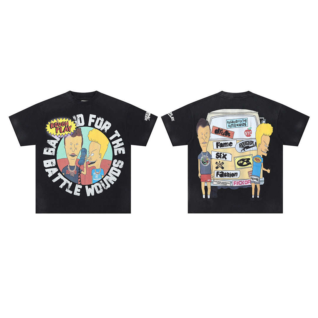 Rough Play Bandaid for the Battle Wounds Oversized Tee — Black