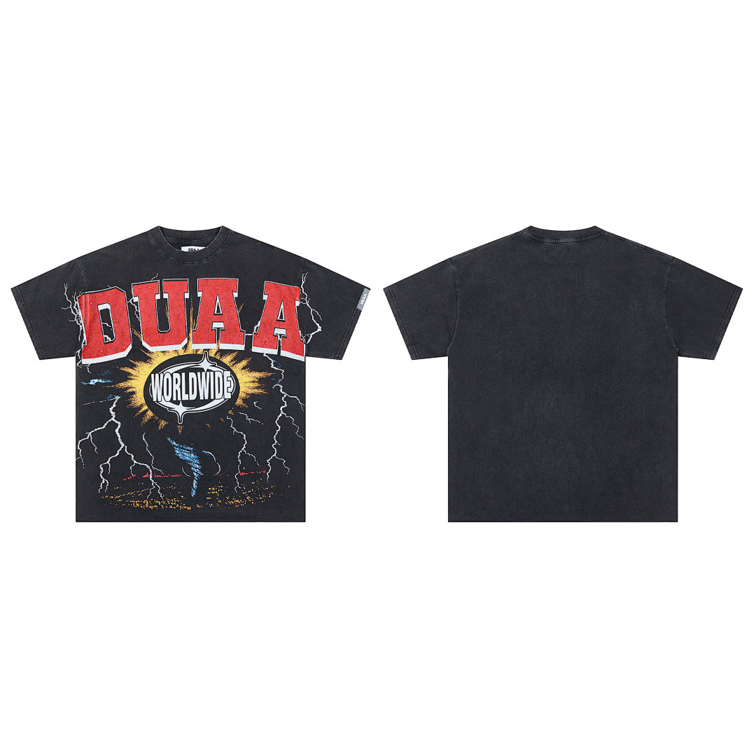DUAA Worldwide Storm Oversized Graphic Tee — Black