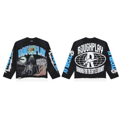Rough Play Skeleton Brain Oversized Long Sleeve — Black
