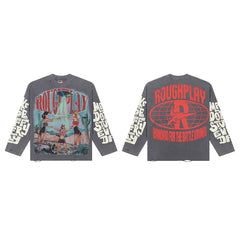 Rough Play Desert Girls Oversized Long Sleeve — Grey