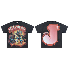 Jellybean Nuke Oversized Graphic Tee — Washed Black