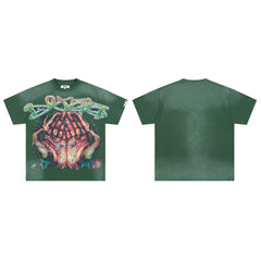 DUAA Guide Me Protect Me Oversized Graphic Tee — Forest Green