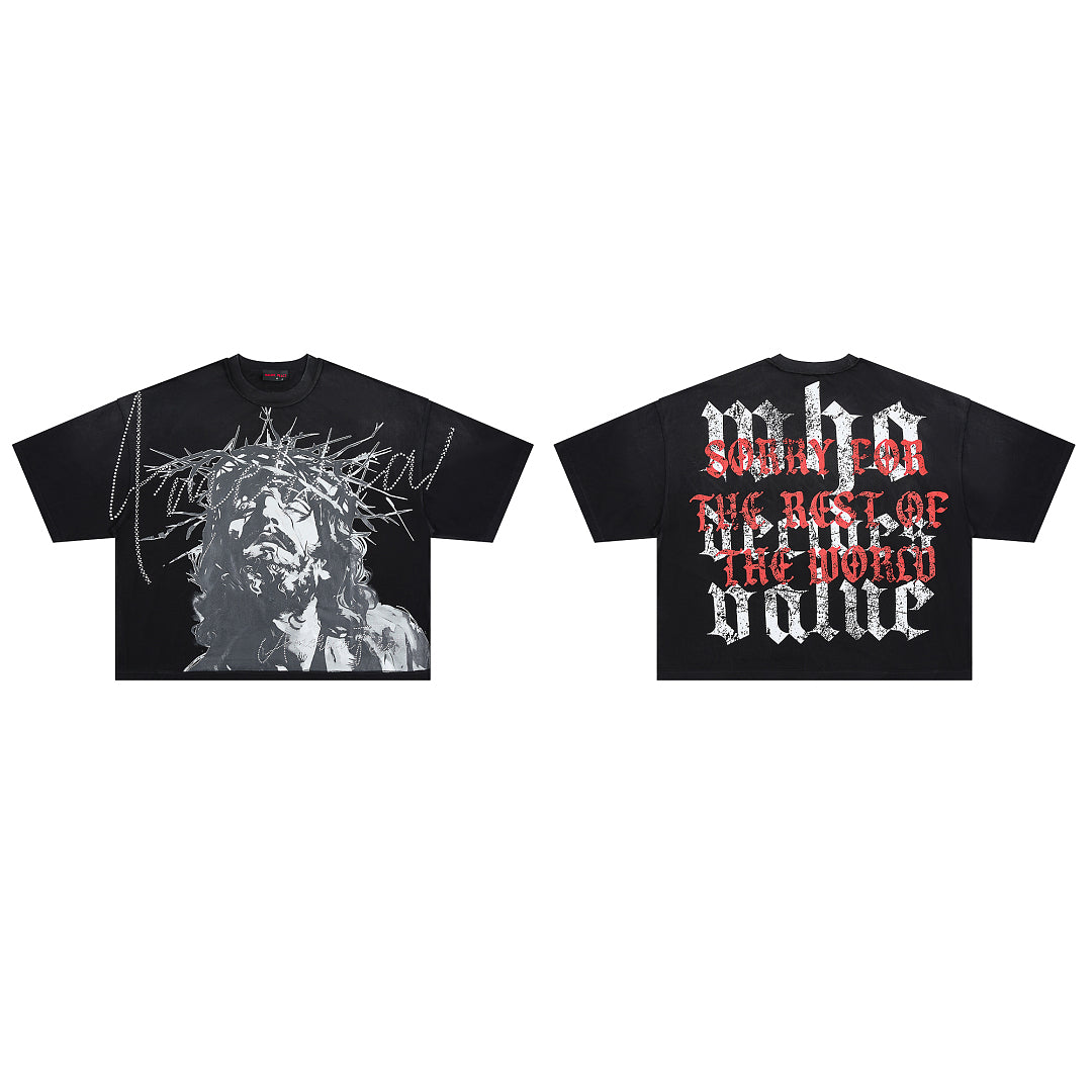 Rare Peace Sorry For The Rest Of The World Crop Tee — Black