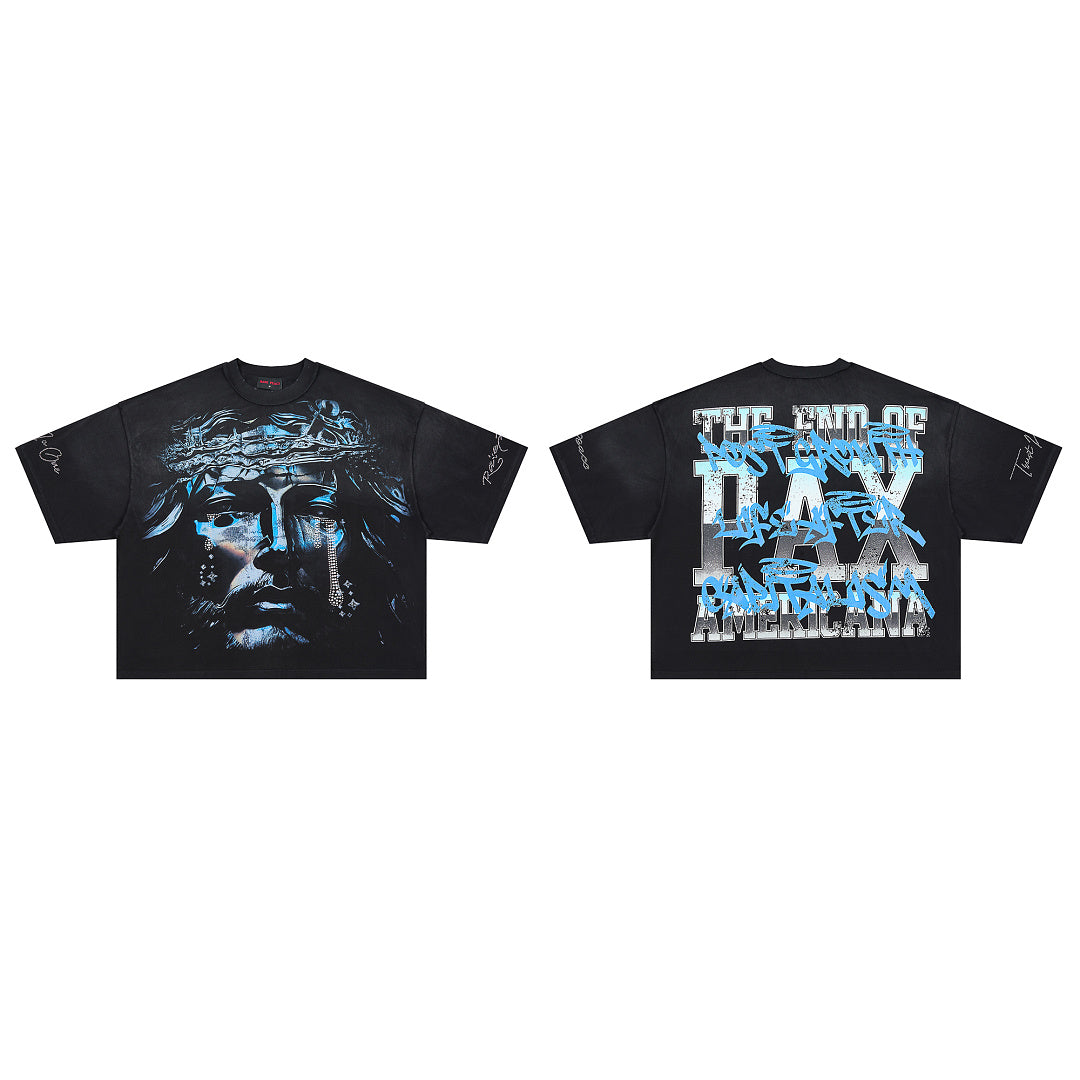 Rare Peace God’s Tear Oversized Graphic Tee — Black