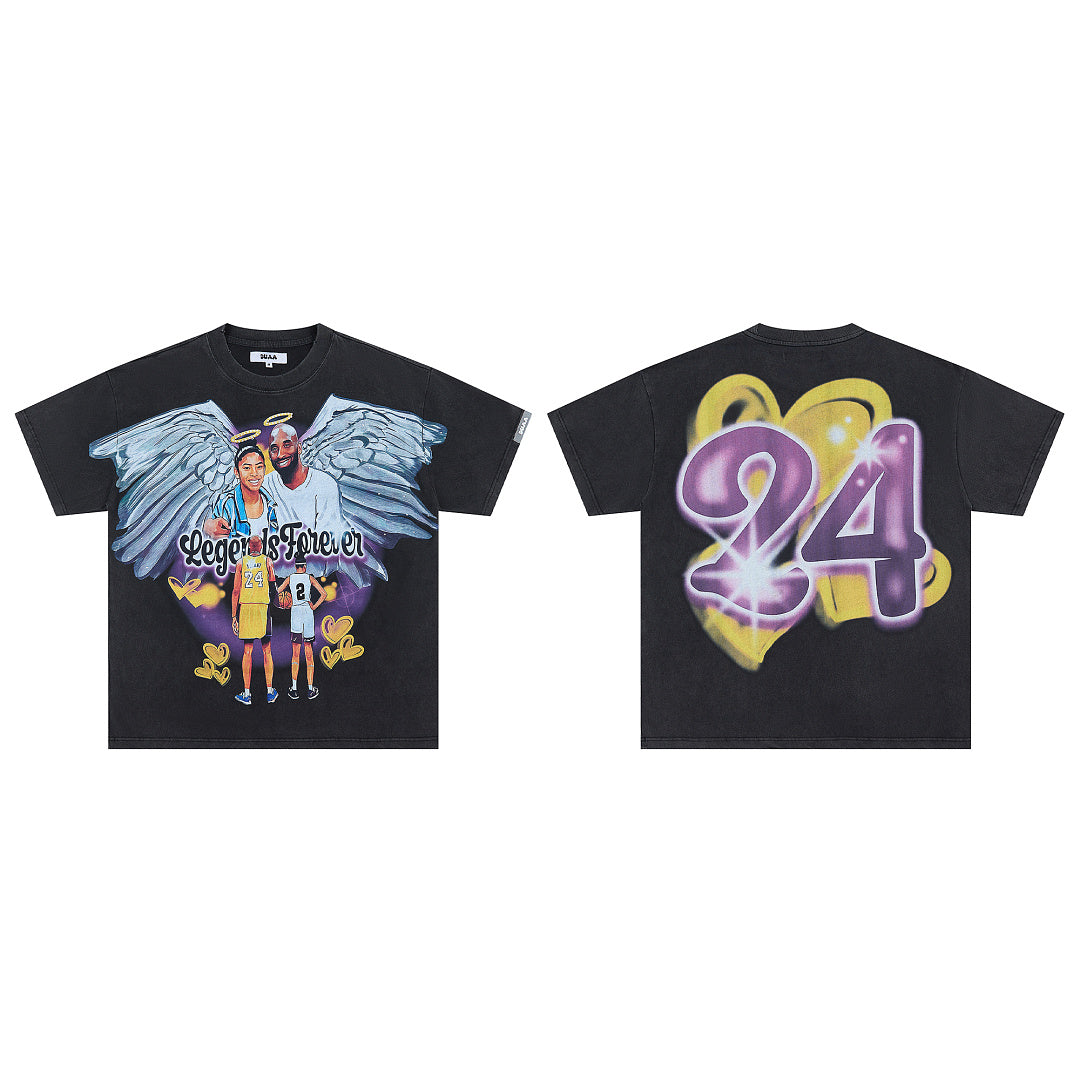 DUAA Legends Forever Oversized Graphic Tee — Washed Black