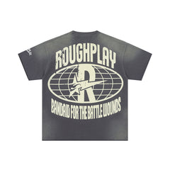 Rough Play Stay Young Wild and Free Oversized Tee — Grey