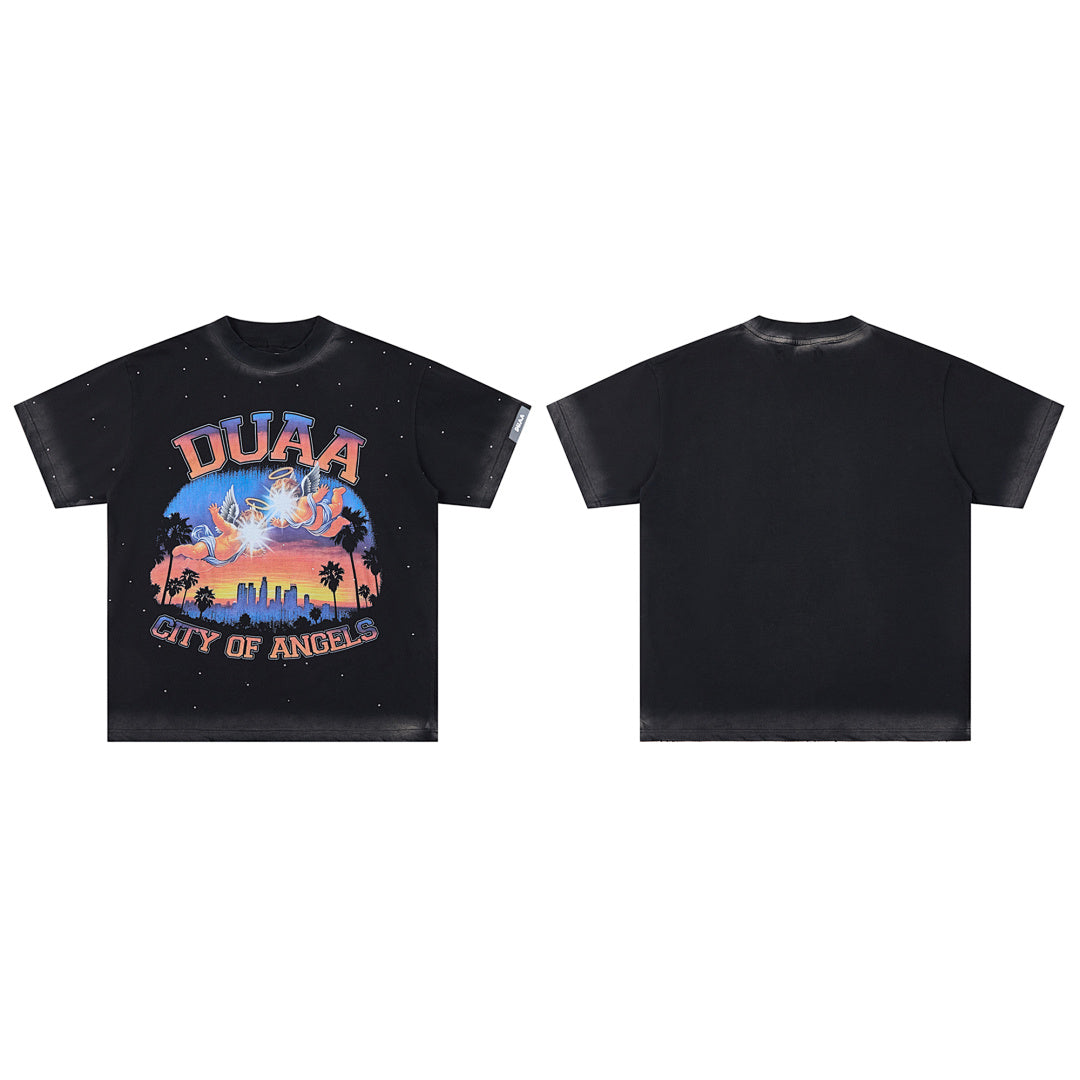 DUAA City of Angels Oversized Graphic Tee — Black