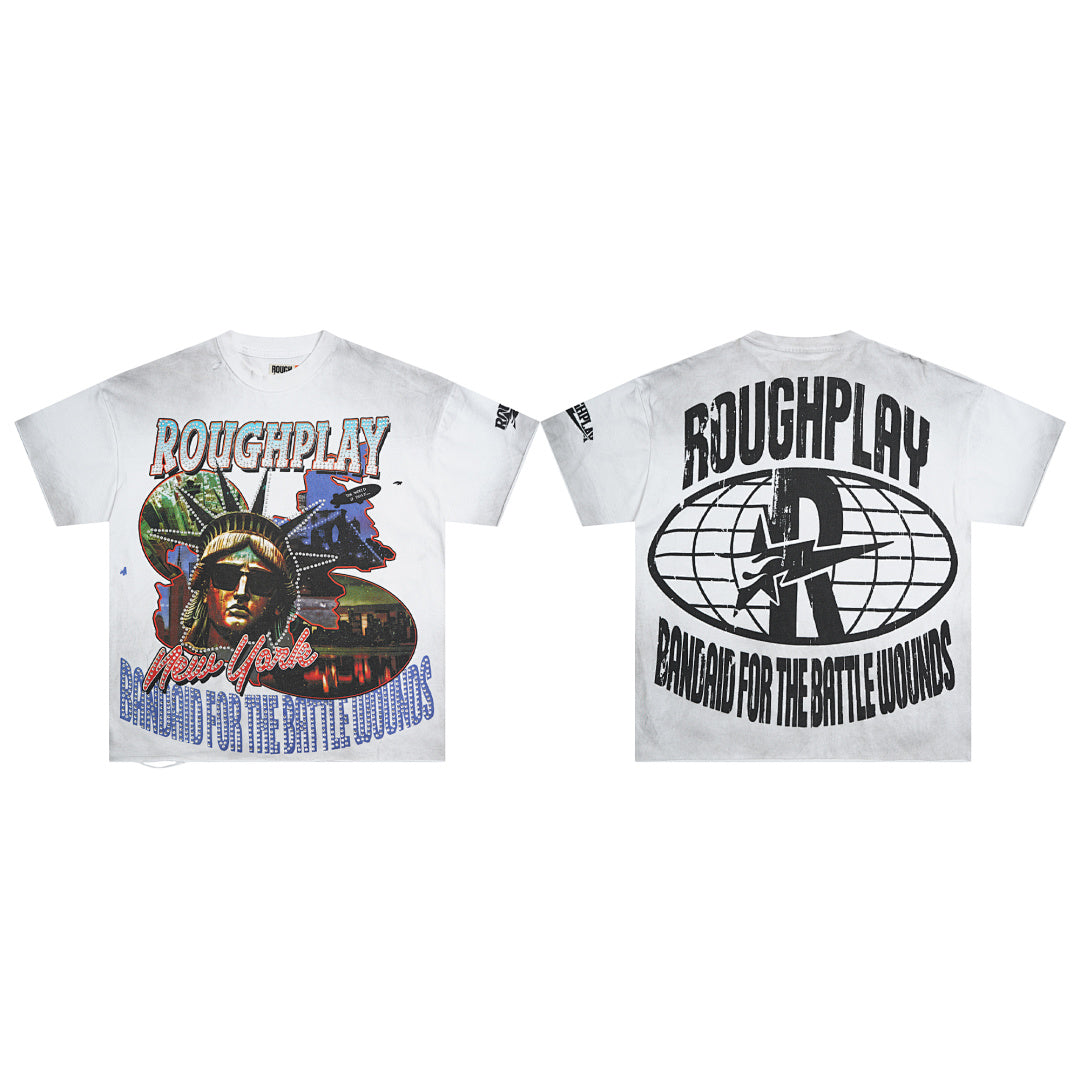 Rough Play New York Liberty Oversized Graphic Tee — White