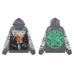 Rough Play Skull DJ Oversized Hoodie — Grey