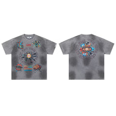 DUAA All Wired Oversized Graphic Tee — Grey