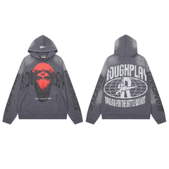 Rough Play Can’t Feel My Face Oversized Hoodie — Grey