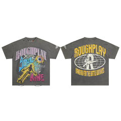 Rough Play Your Soul Is Mine Oversized Graphic Tee — Grey
