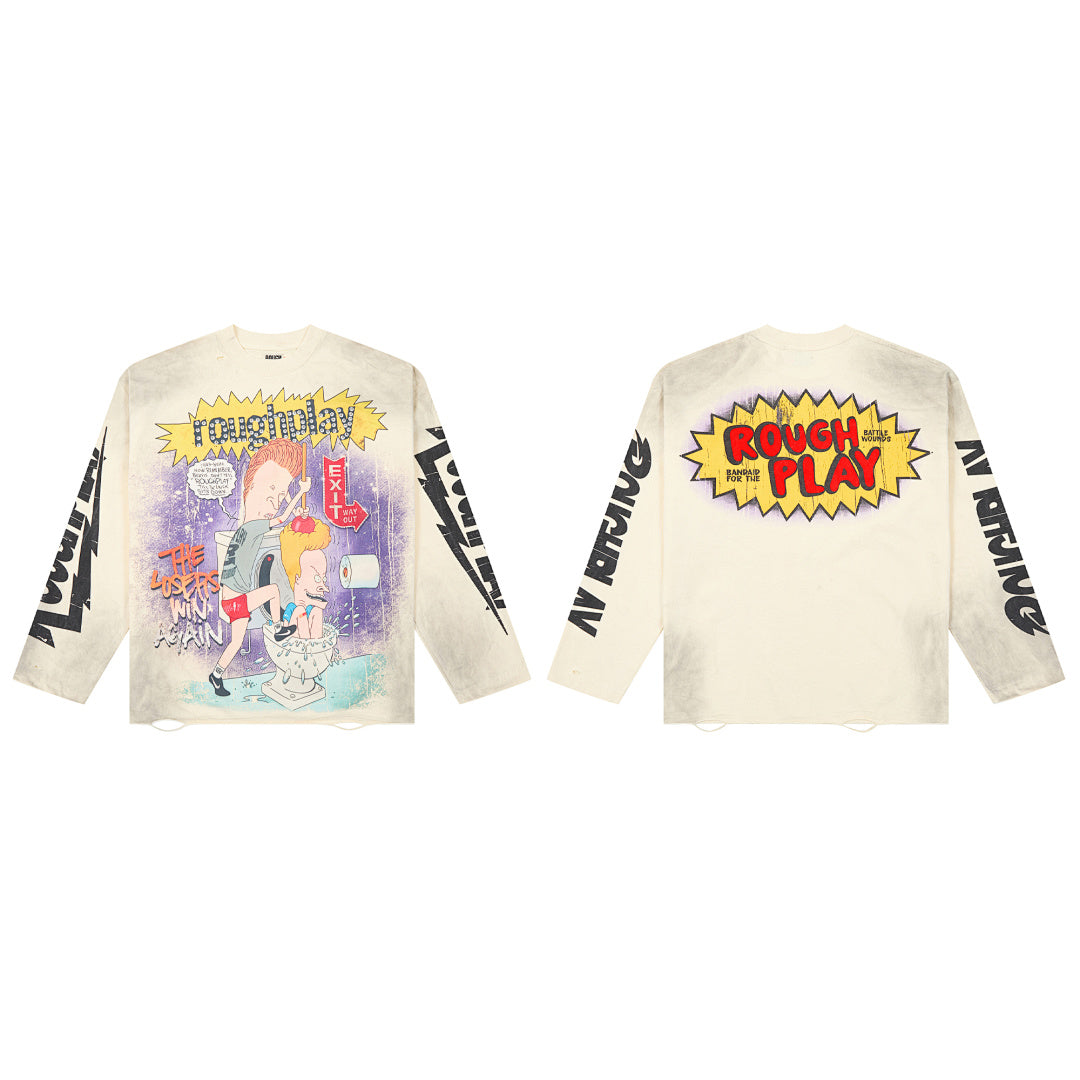 Rough Play The Losers Win Again Oversized Long Sleeve — Cream