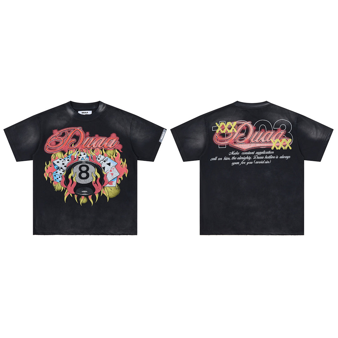 DUAA Hotline 8 Ball Oversized Graphic Tee — Black