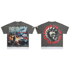 Rough Play We Are the Streets Oversized Graphic Tee — Grey