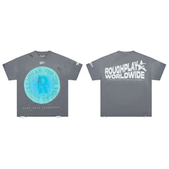 Rough Play Aura Sold Separately Oversized Graphic Tee — Washed Grey