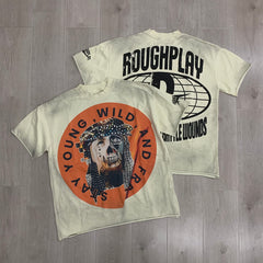 Rough Play Stay Young Wild and Free Oversized Tee — Cream