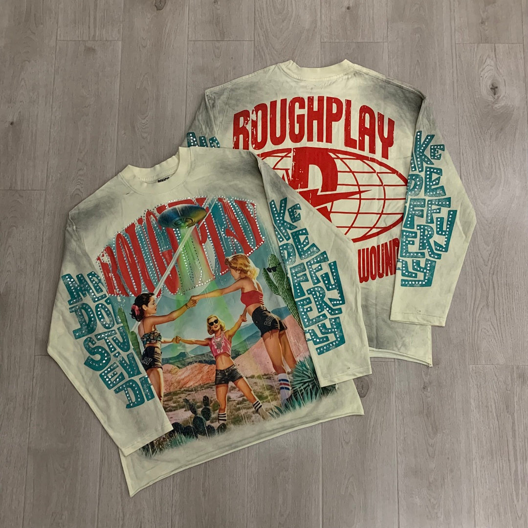 Rough Play Desert Girls Oversized Long Sleeve — Cream