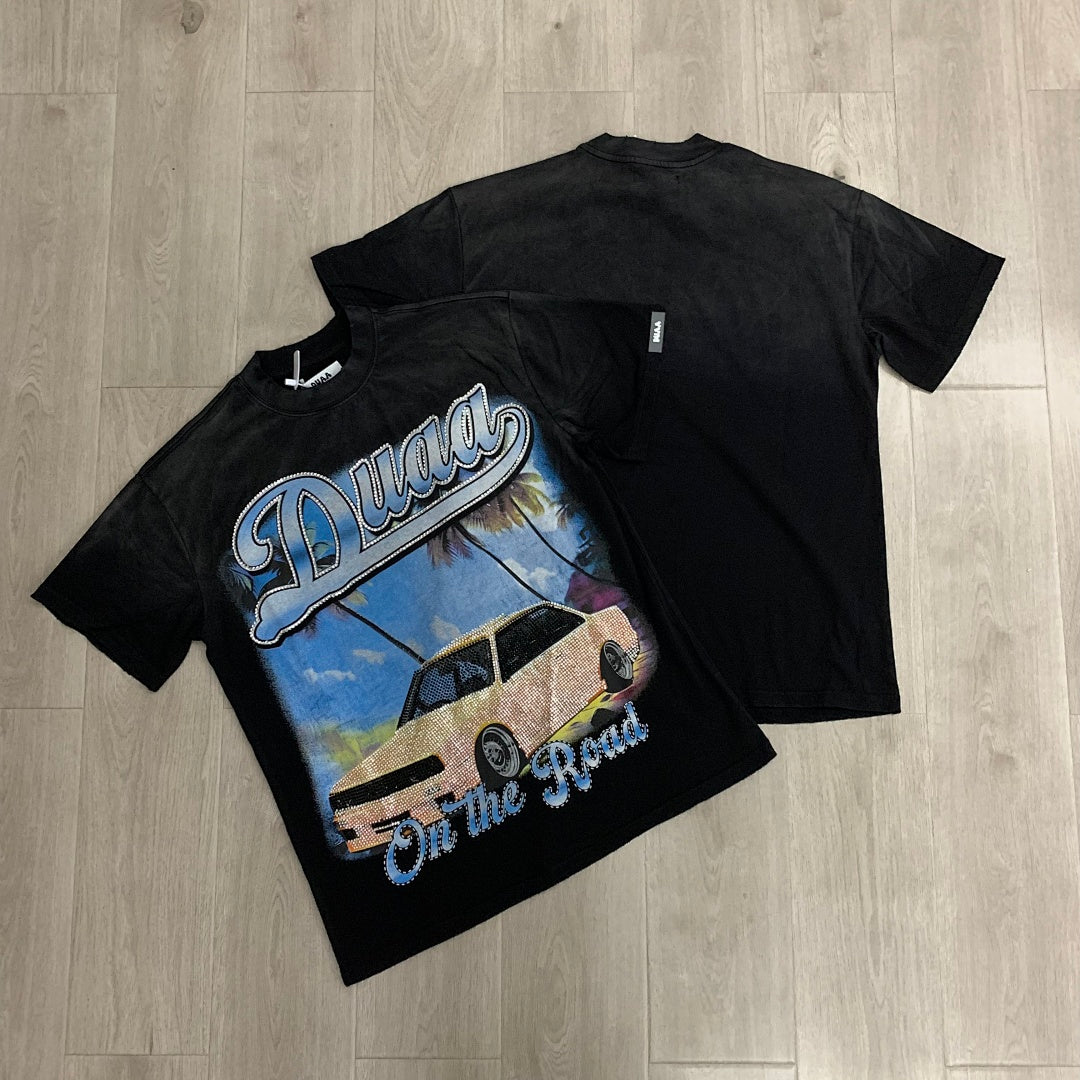 DUAA On The Road Oversized Graphic Tee — Black