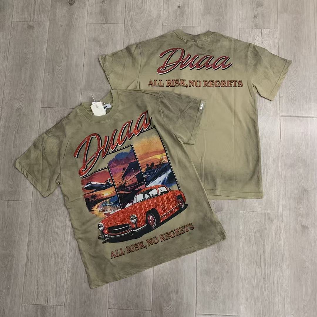 DUAA All Risk No Regrets Oversized Graphic Tee — Sand