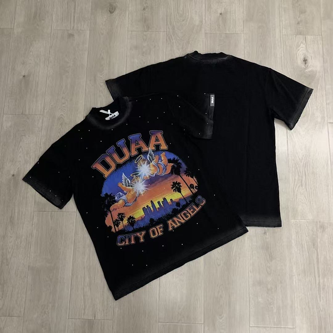 DUAA City of Angels Oversized Graphic Tee — Black