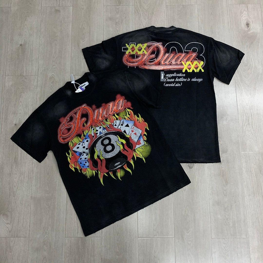 DUAA Hotline 8 Ball Oversized Graphic Tee — Black