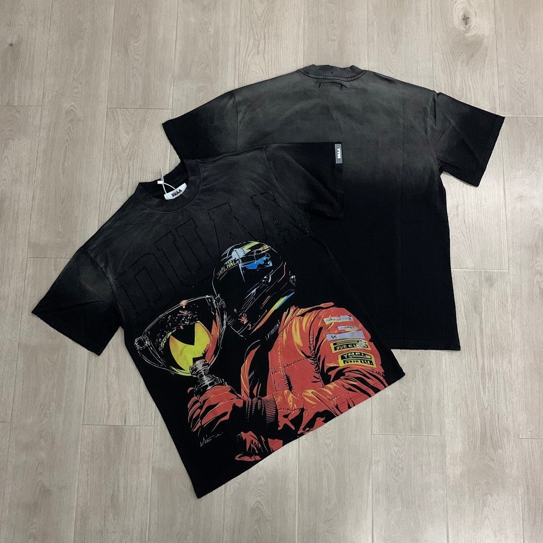 DUAA Champion Racer Oversized Graphic Tee — Black