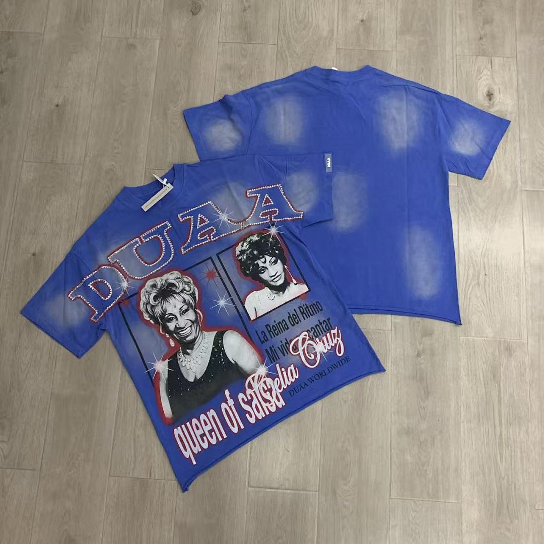 DUAA Celia Cruz Queen of Salsa Oversized Graphic Tee — Blue