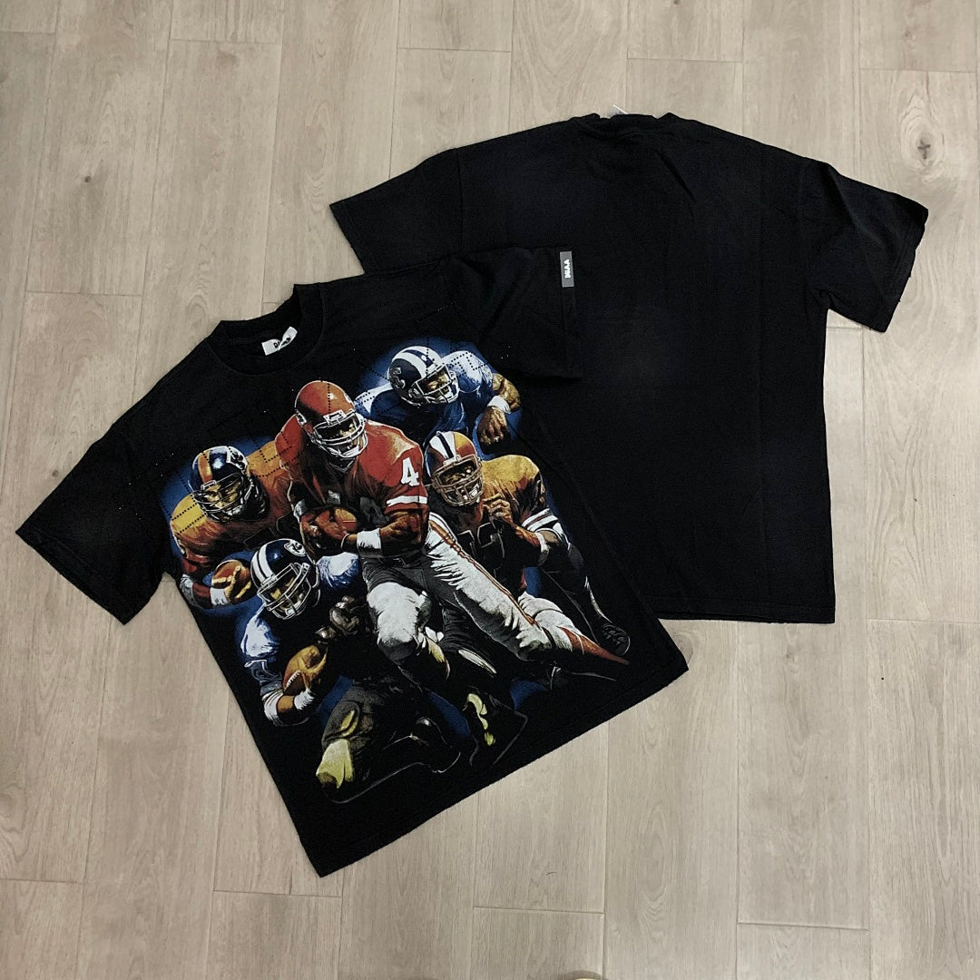 DUAA Gridiron Oversized Graphic Tee — Black