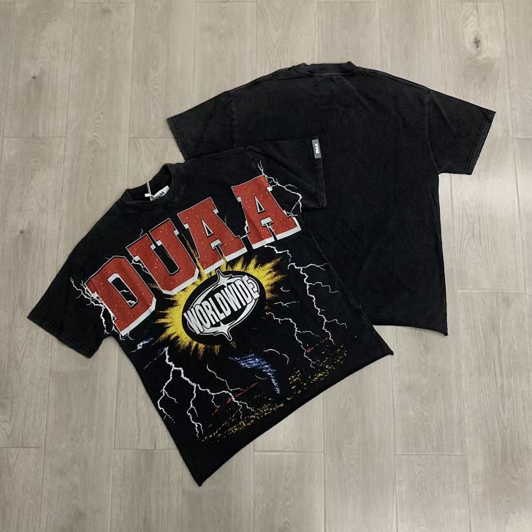 DUAA Worldwide Storm Oversized Graphic Tee — Black
