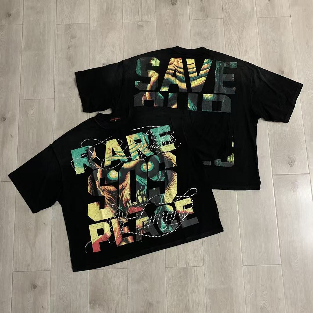 Rare Peace Save Our Souls Oversized Graphic Tee — Black
