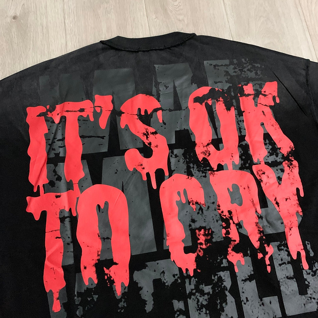 Rare Peace It’s OK To Cry Oversized Graphic Tee — Black