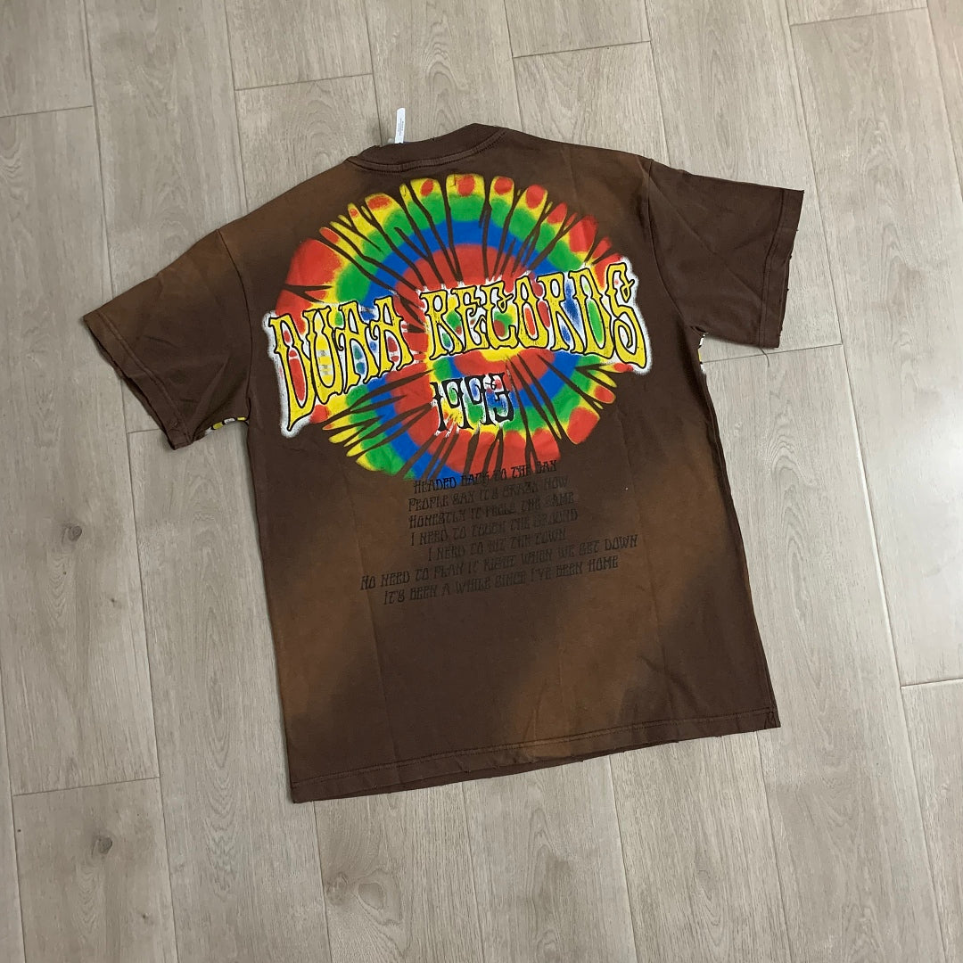 DUAA Records 1993 Angel Oversized Graphic Tee — Washed Brown