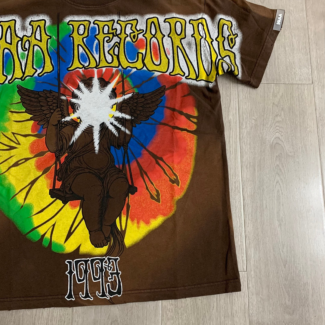 DUAA Records 1993 Angel Oversized Graphic Tee — Washed Brown