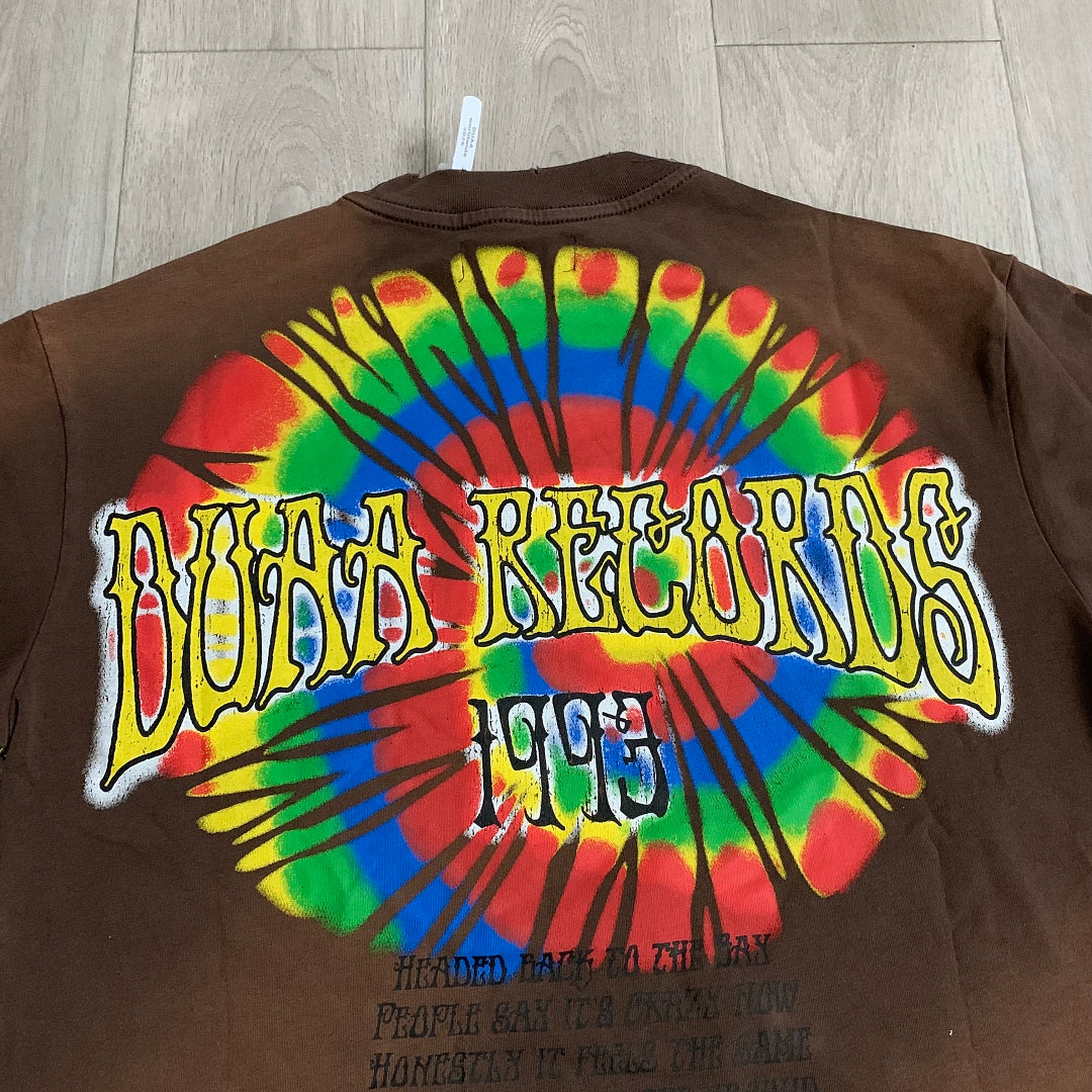 DUAA Records 1993 Angel Oversized Graphic Tee — Washed Brown
