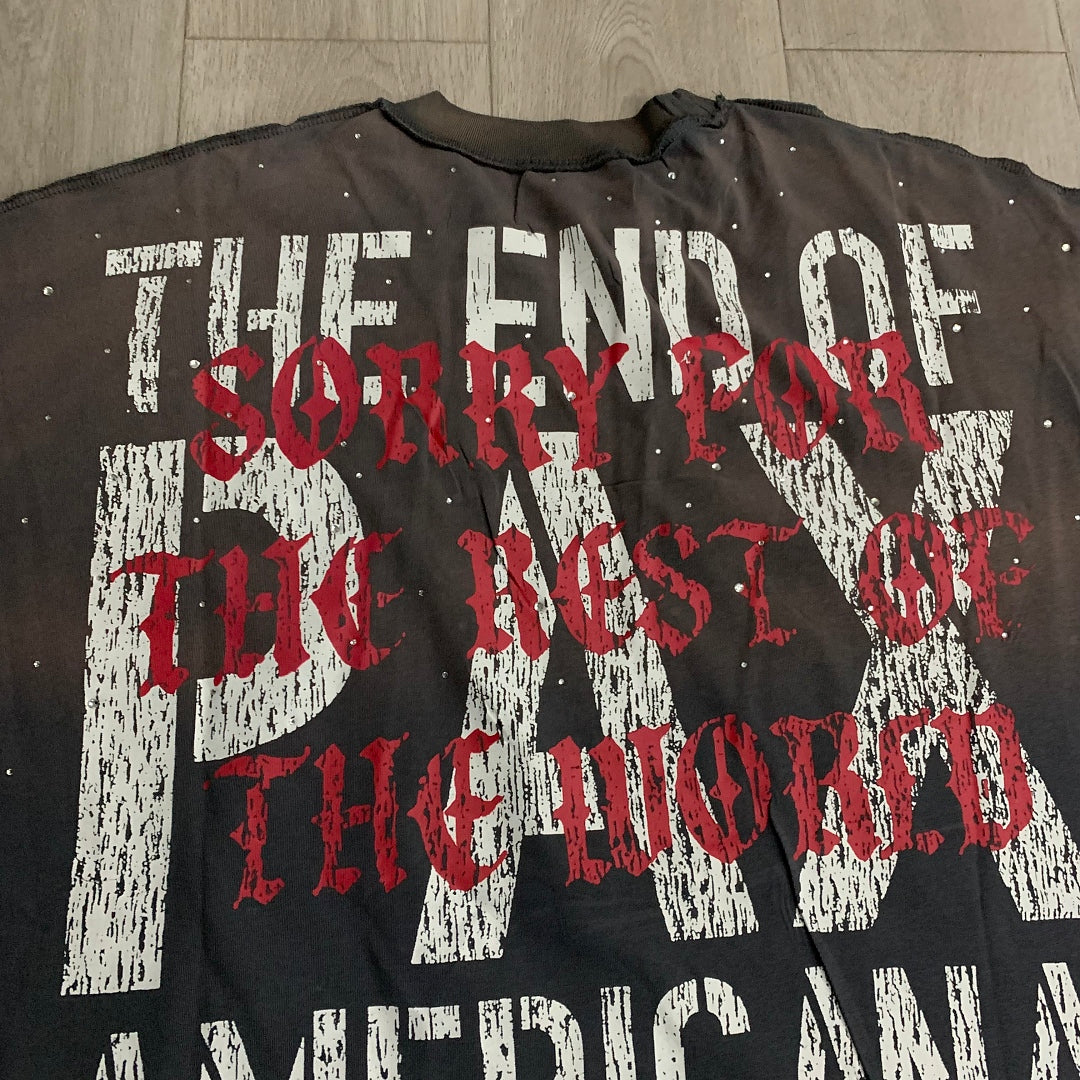 Rare Peace "The Beginning of the End" Oversized Graphic Tee — Washed Grey
