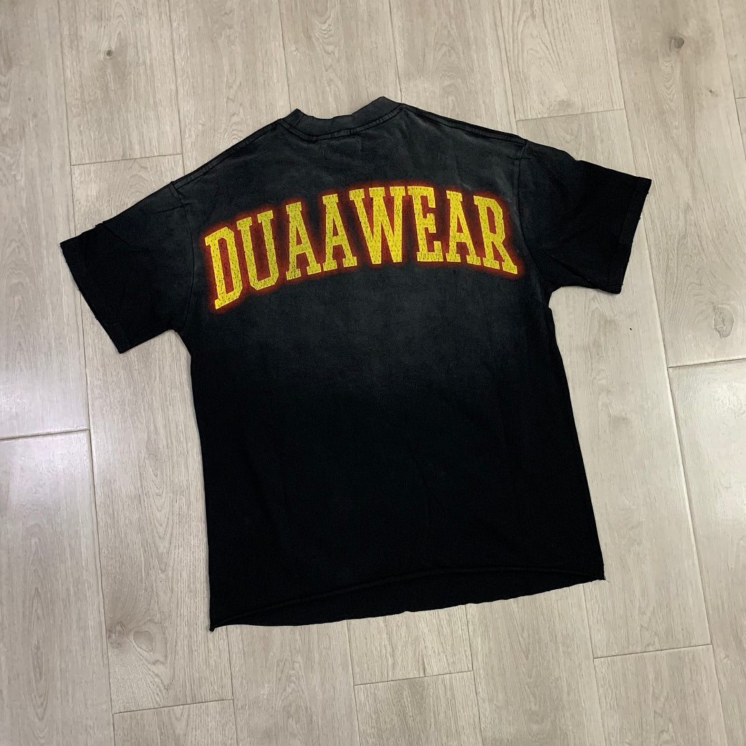DUAA Wear Flamin' Hoop Oversized Graphic Tee — Black