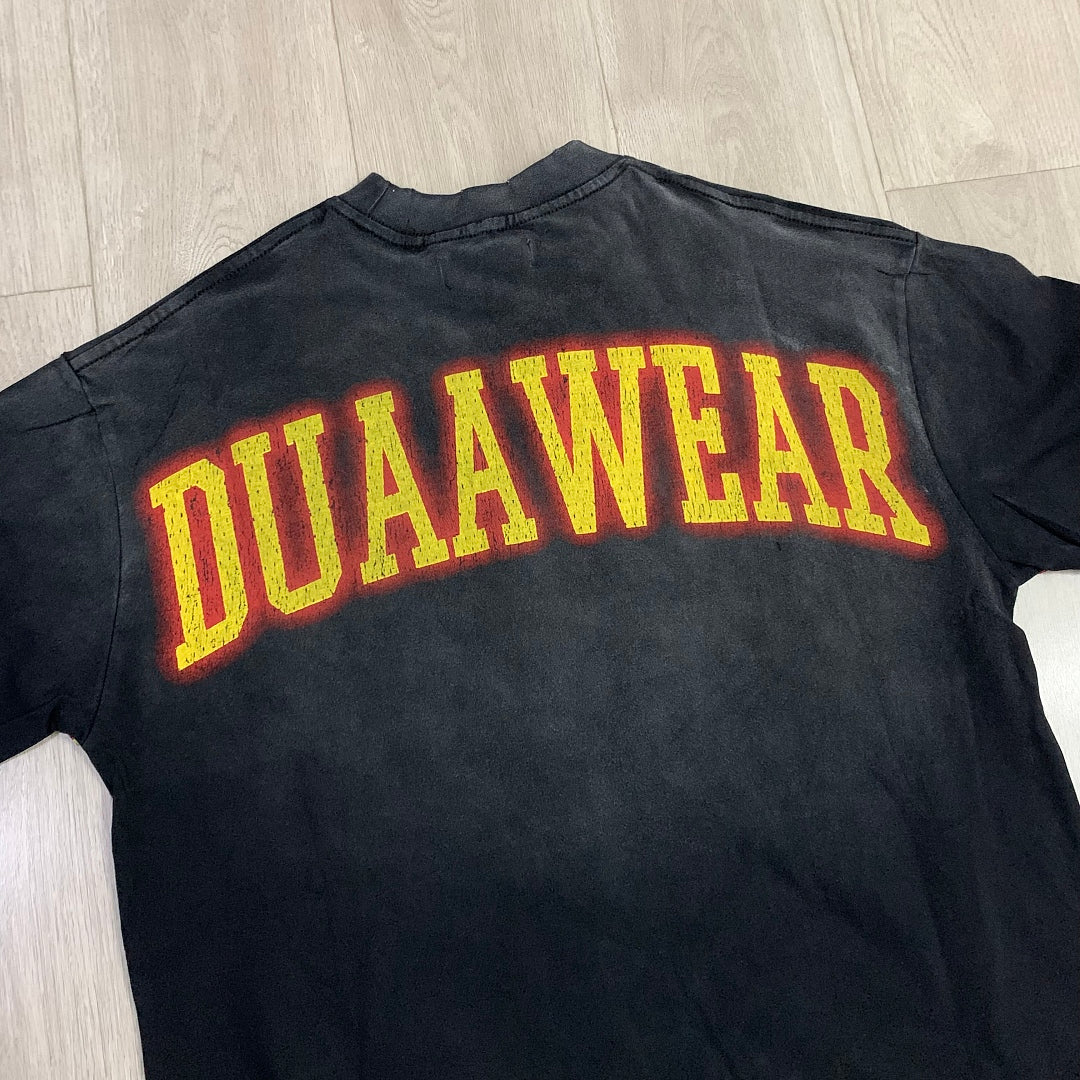 DUAA Wear Flamin' Hoop Oversized Graphic Tee — Black
