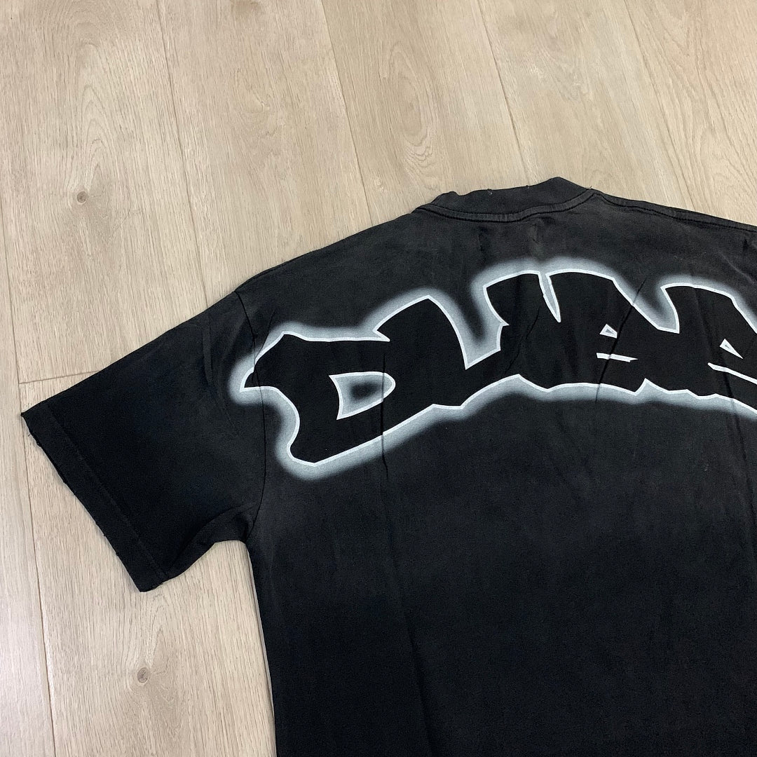 DUAA White Tiger Oversized Graphic Tee — Black