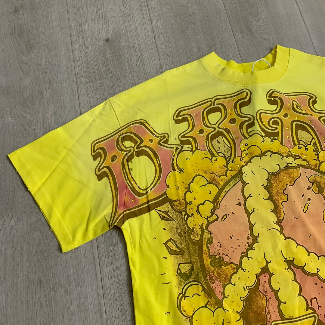 DUAA Wear Peace Earth Oversized Graphic Tee — Yellow