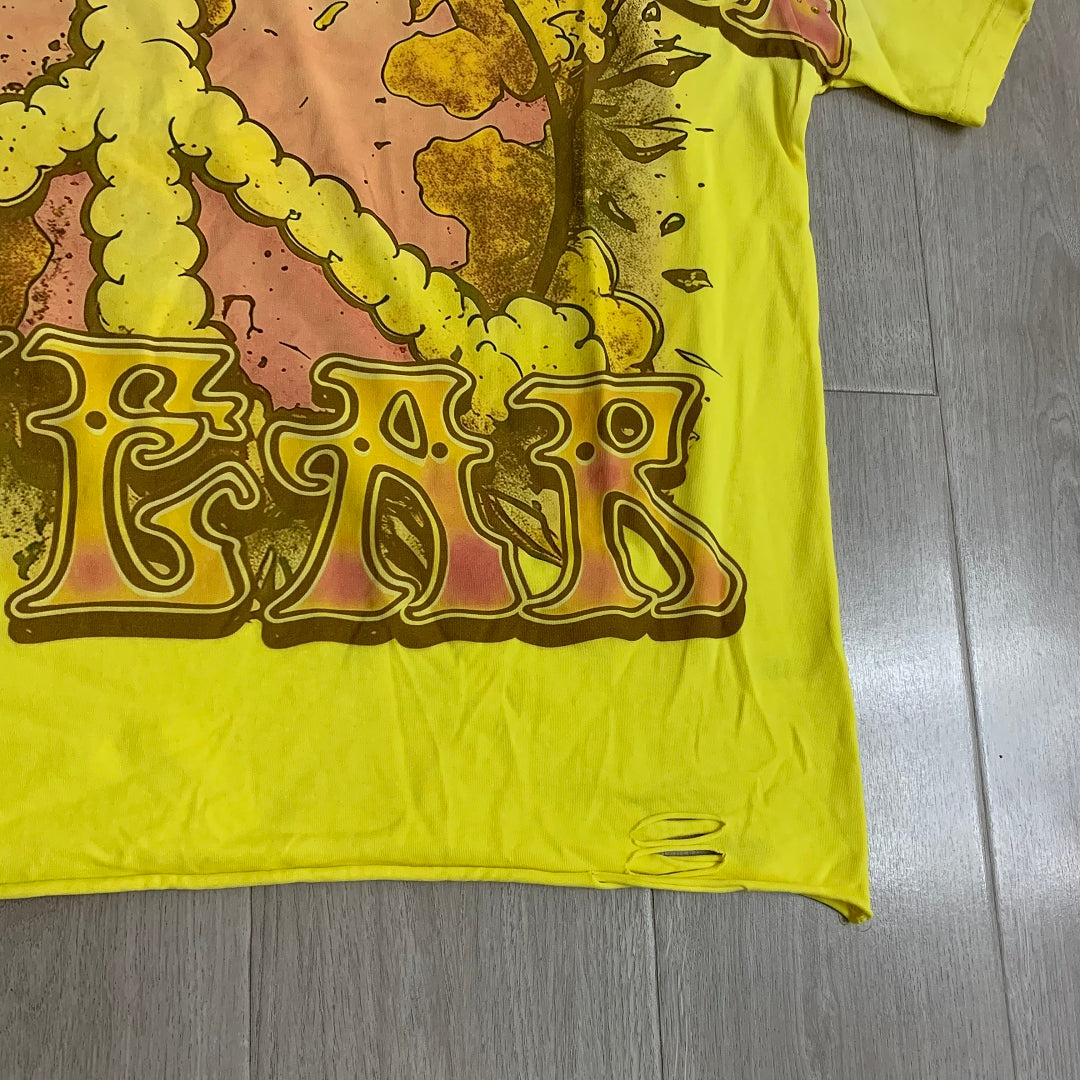 DUAA Wear Peace Earth Oversized Graphic Tee — Yellow