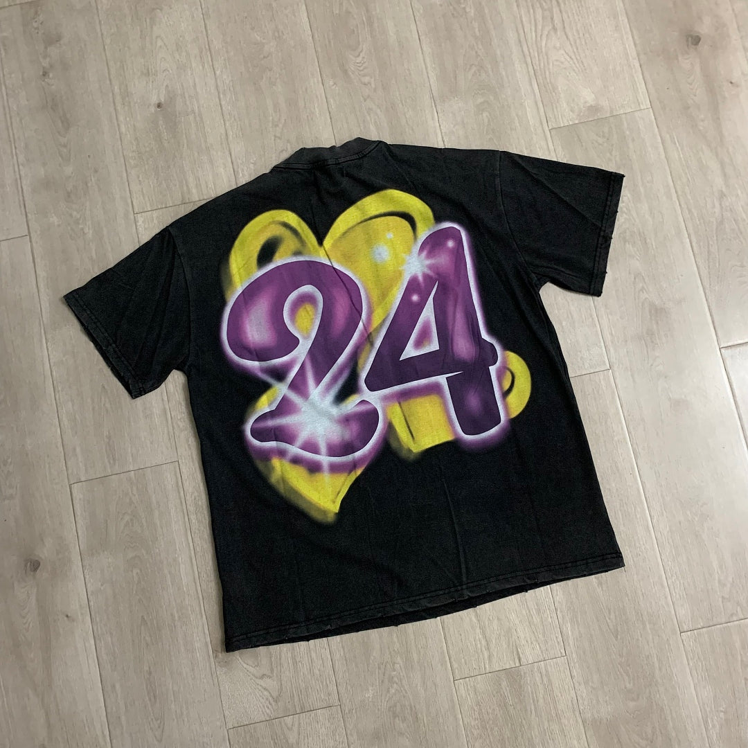 DUAA Legends Forever Oversized Graphic Tee — Washed Black