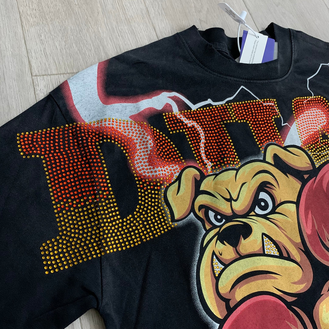 DUAA Boxing Bulldog Oversized Graphic Tee — Black