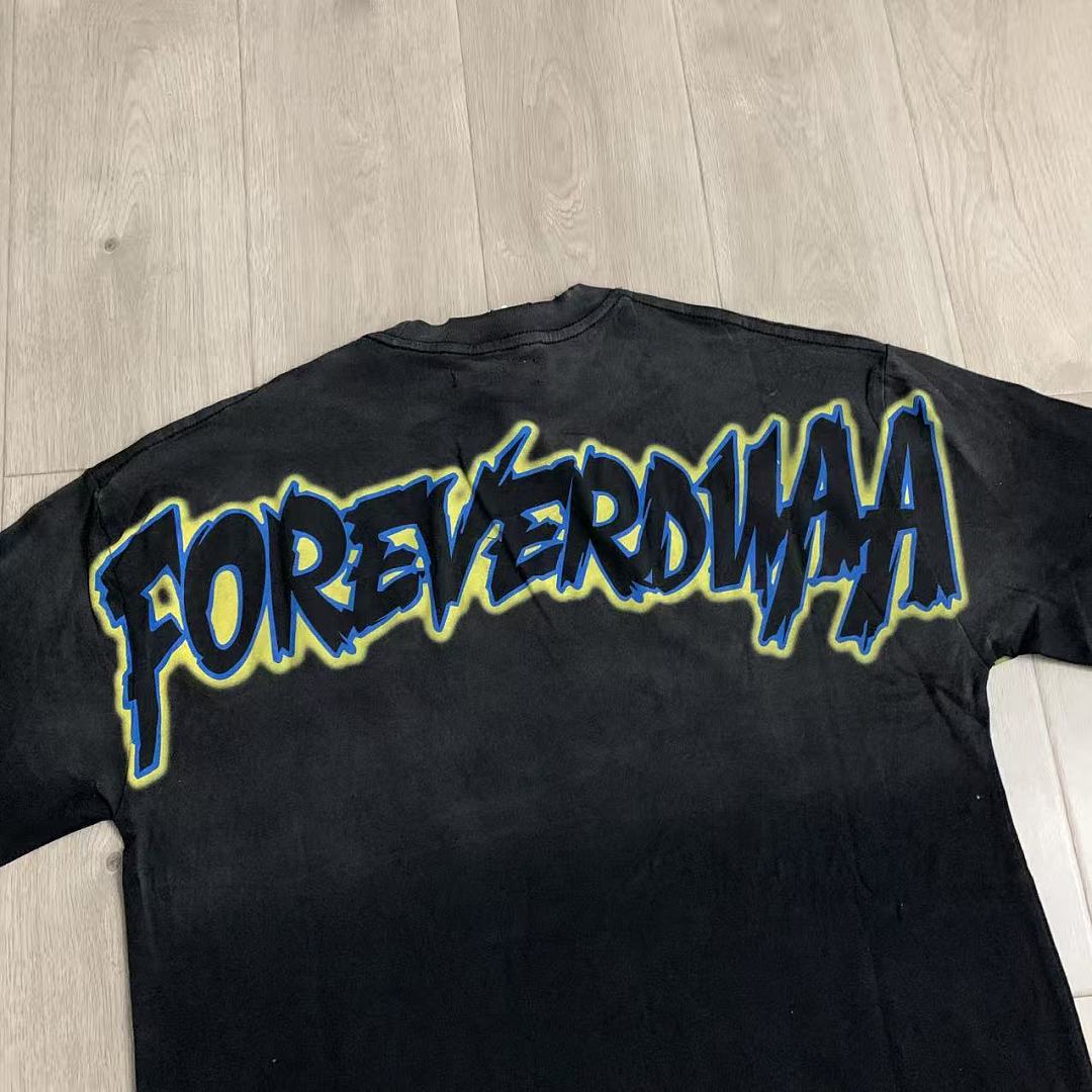 DUAA Forever Invasion 2 Oversized Graphic Tee — Washed Black