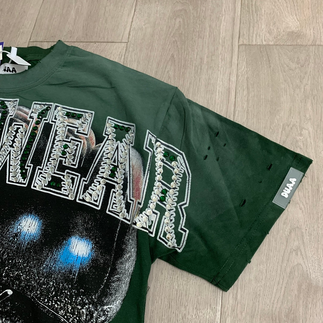 DUAA Wear Life Is A Sport Oversized Graphic Tee — Forest Green
