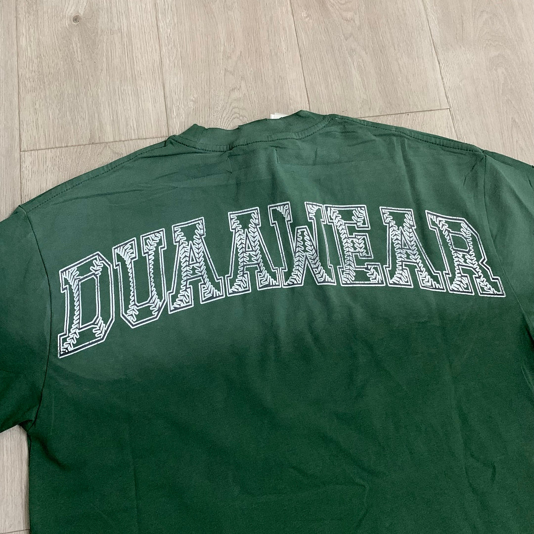 DUAA Wear Life Is A Sport Oversized Graphic Tee — Forest Green