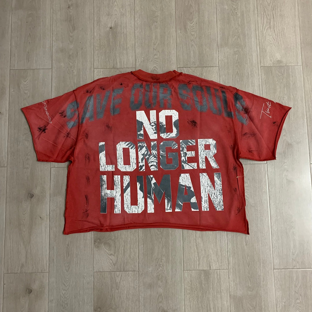 Rare Peace Angel Warrior Oversized Graphic Tee — Washed Pink